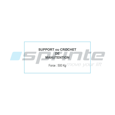 Warning plate «Hook for manutention 500kg»