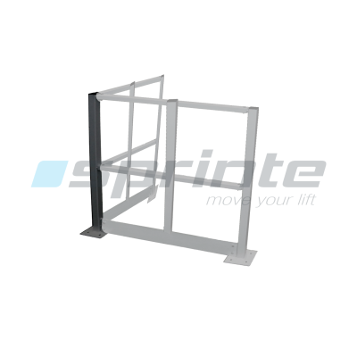 Poteau angle 90° de garde corps massif + visserie fixation