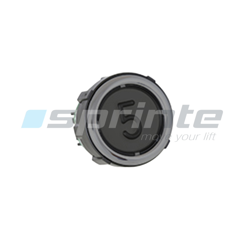 Bouton VB42 XI noir anti-vandale Classe II led bleue 2 contacts «5»