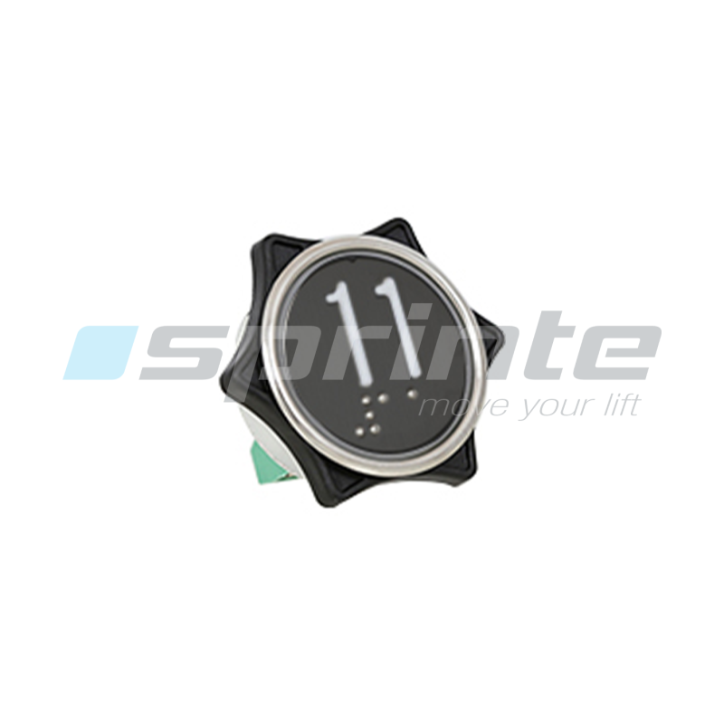 Push button MD7 noir led blue 1 contact «11»