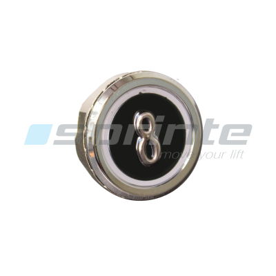 Bouton MD8 noir led bleue 2 contacts «8»