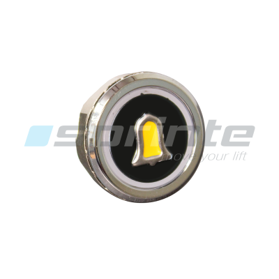 Push button MD8 black led yellow 2 contacts «Alarm»