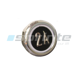 Bouton MD8 noir led bleue 2 contacts «2A»