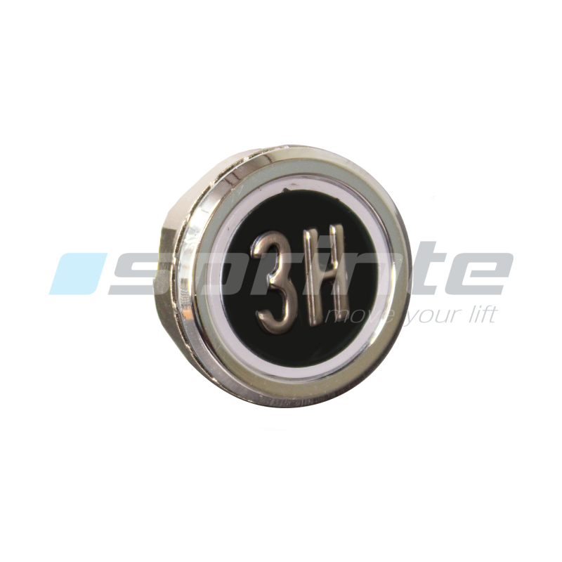 Push button MD8 black led blue 2 contacts «3H»