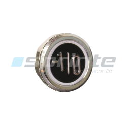 Bouton MD8 noir led bleue 2 contacts «-1/0»