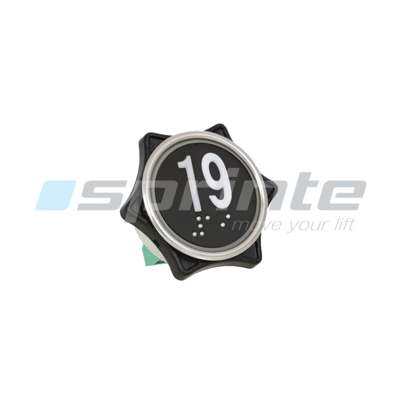 Bouton MD7 noir led bleue 1 contact «19»