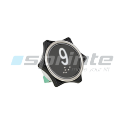 Bouton MD7 noir led bleue 2 contacts «9»