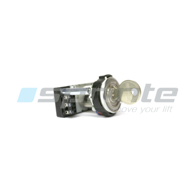Key switch KABA inox led blue 1 withdrawal / 1 impulse