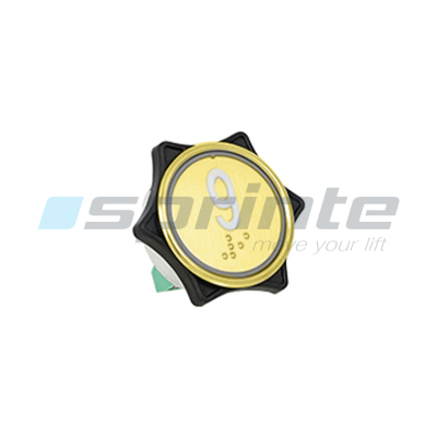 Push button MD7 gold led blue 1 contact «9»