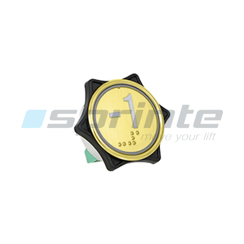 Push button MD7 gold led blue 1 contact «-1»