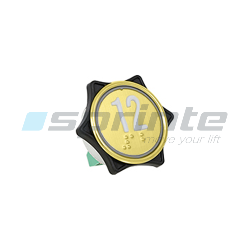 Push button MD7 gold led blue 1 contact «12»