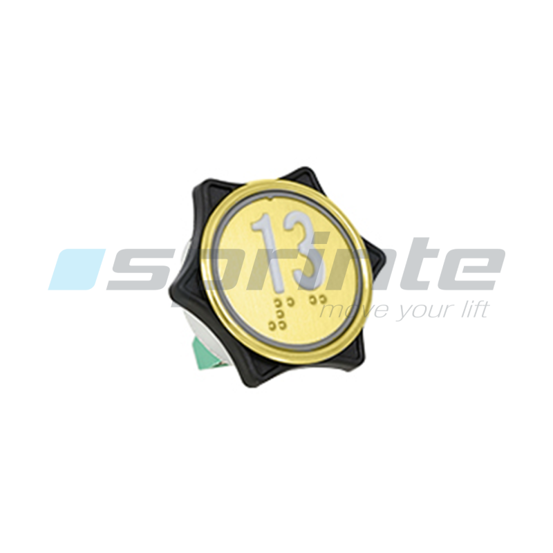 Push button MD7 gold led blue 1 contact «13»