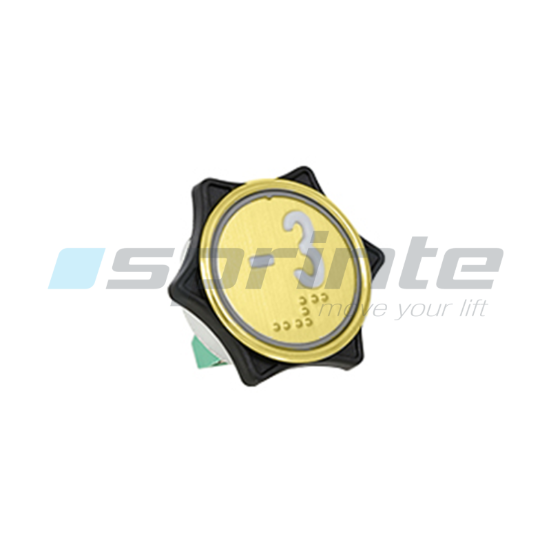 Push button MD7 gold led blue 1 contact «-3»
