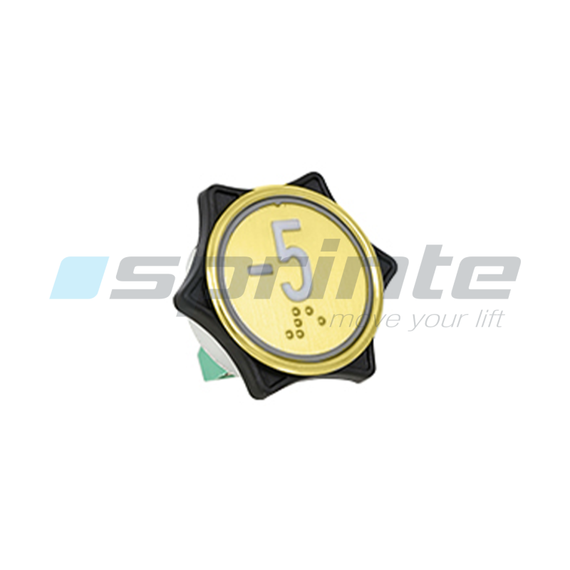 Push button MD7 gold led blue 1 contact «-5»