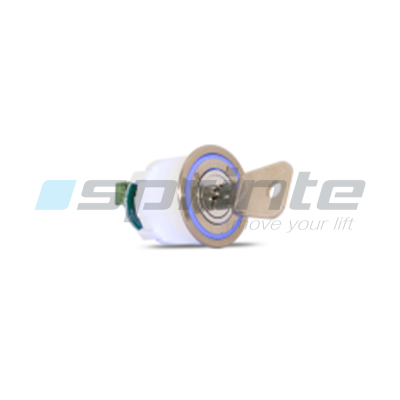 Key switch MD7 / MD8 inox led blue 2 withdrawal / 2 positions