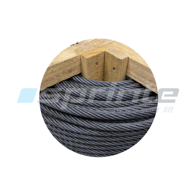 Combined core lifting D 9mm cable on wood drum (per meter)