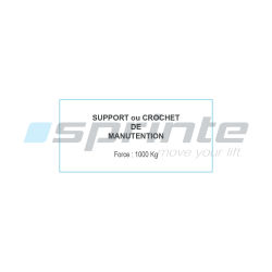 Warning plate «Hook for manutention 1000kg»