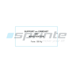 Plaque de signalisation «Crochet de manutention 500kg»