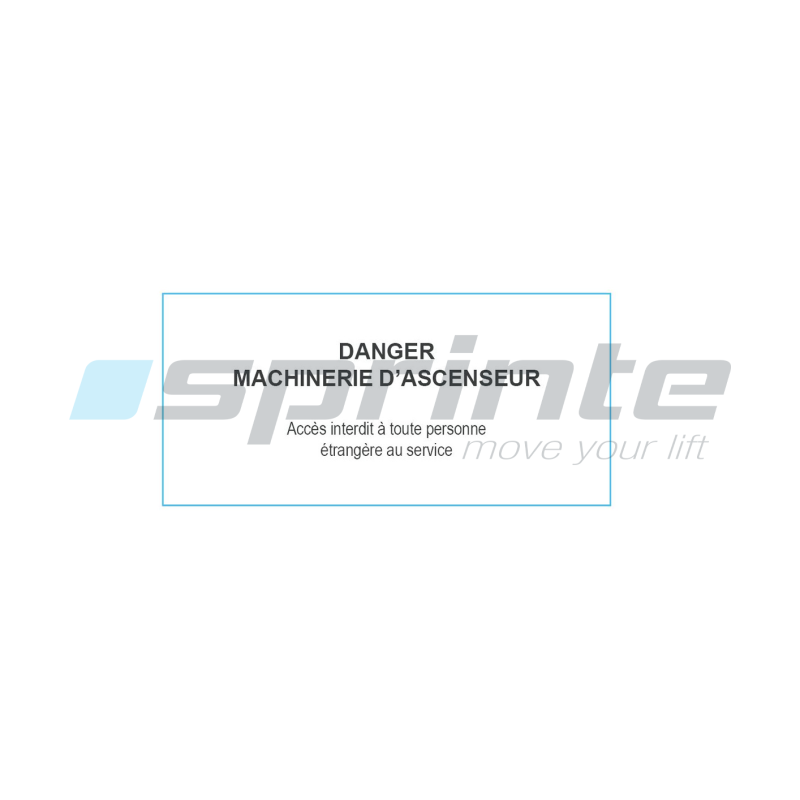 Warning plate «Danger elevator machinery»