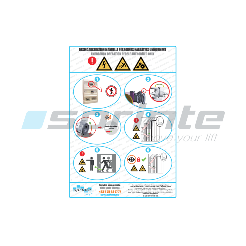 Manual brake winch instructions plate