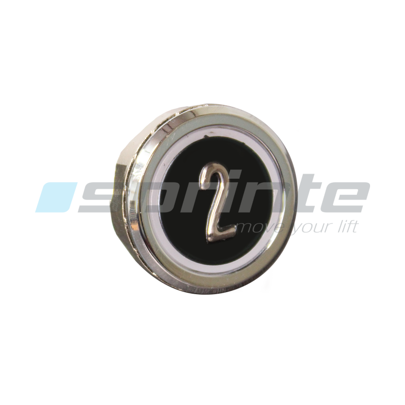 Bouton MD8 noir led bleue 2 contacts «2»