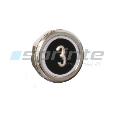 Bouton MD8 noir led bleue 2 contacts «3»