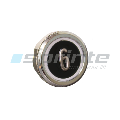 Bouton MD8 noir led bleue 2 contacts «6»