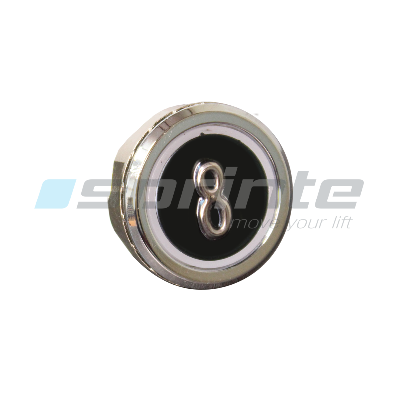 Bouton MD8 noir led bleue 2 contacts «8»