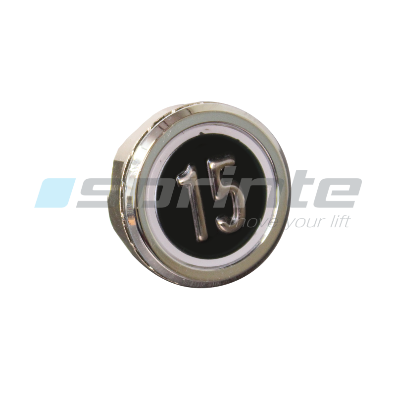 Bouton MD8 noir led bleue 2 contacts «15»