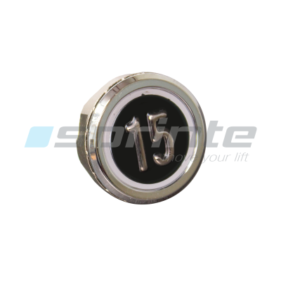 Bouton MD8 noir led bleue 2 contacts «15»