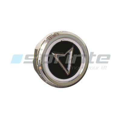 Bouton MD8 noir led bleue 2 contacts «Flèche descente»