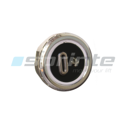 Bouton MD8 noir led bleue 2 contacts «0+»