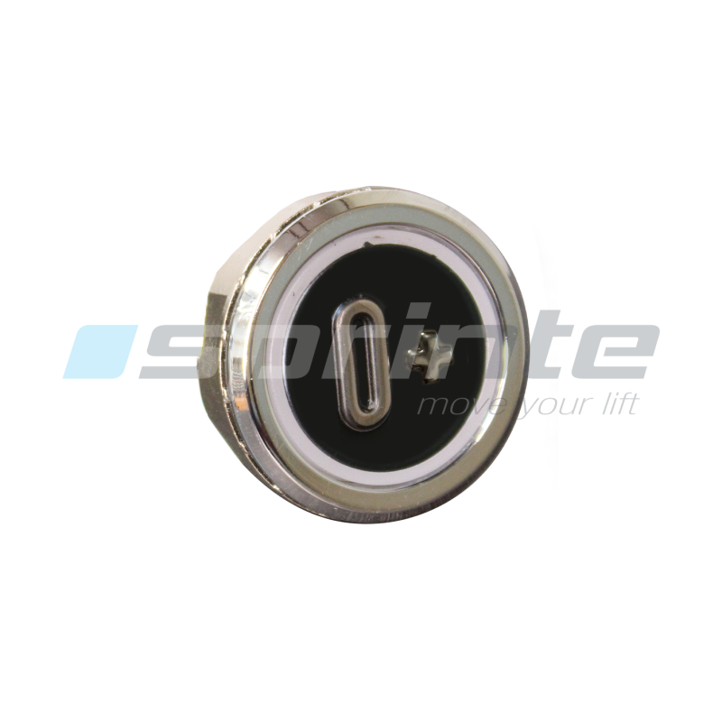 Bouton MD8 noir led bleue 2 contacts «0+»