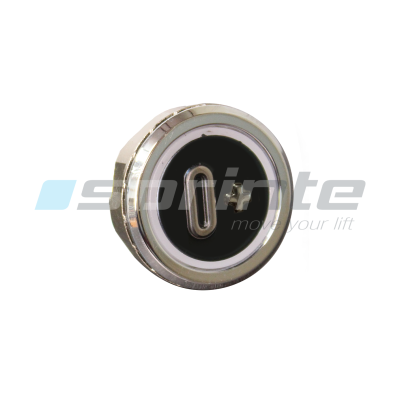 Bouton MD8 noir led bleue 2 contacts «0+»