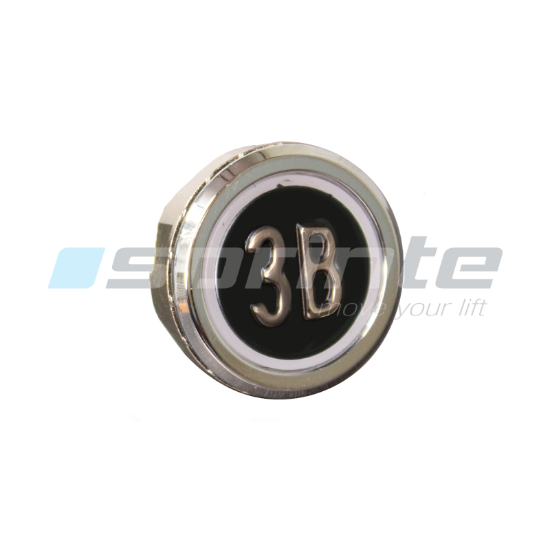 Bouton MD8 noir led bleue 2 contacts «3B»