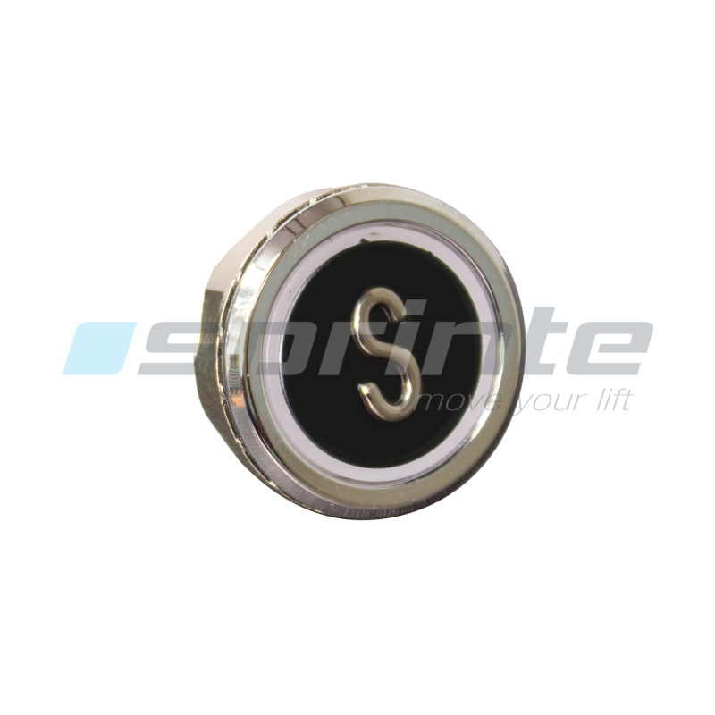 Bouton MD8 noir led bleue 2 contacts «S»