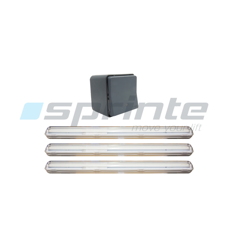 Kit éclairage machinerie : 3 Fluo 2x36W + Interrupteur va-et-vient