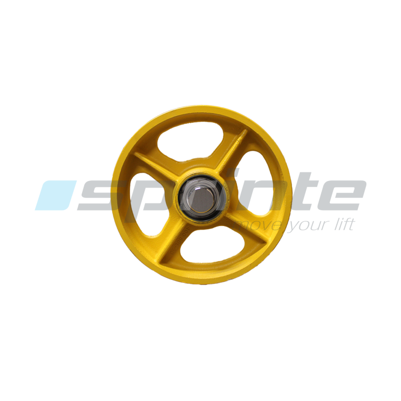 Bearing pulley 400mm axe 55mm pitch 17mm 6 câbles de 10mm