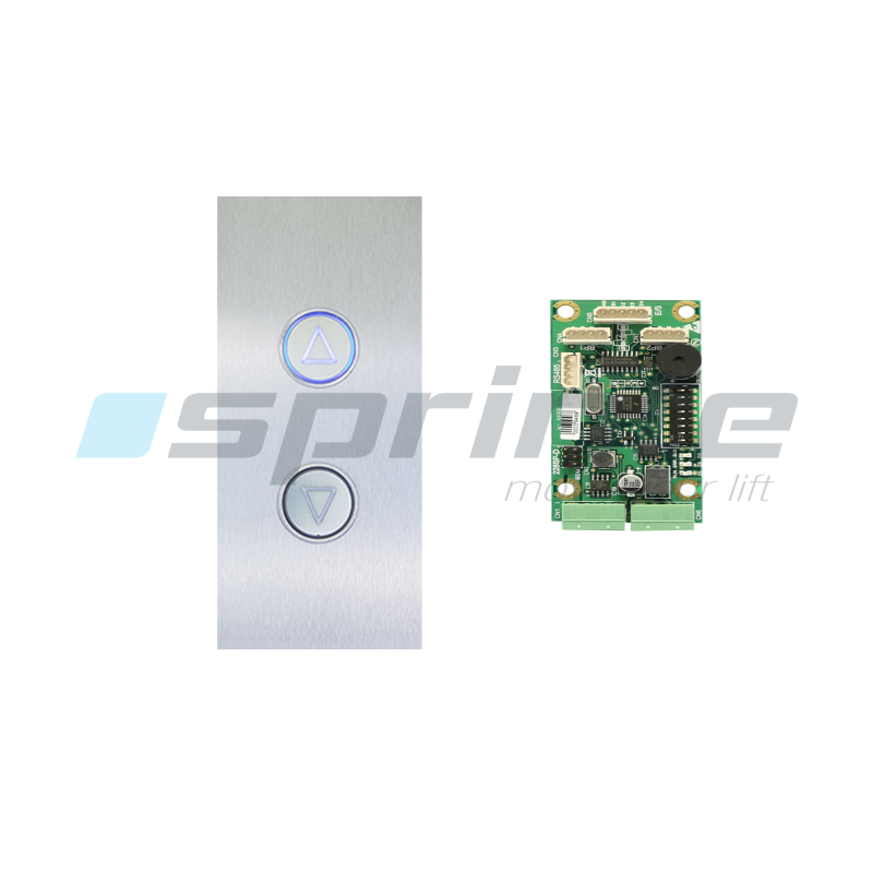 Plate stainless stell 90x200 2 buttons + 228SP ASP116 EVO