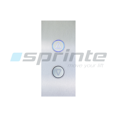 Plate stainless stell 90x200 2 buttons