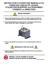 Plaque : Frein manuel gearless (2 leviers)