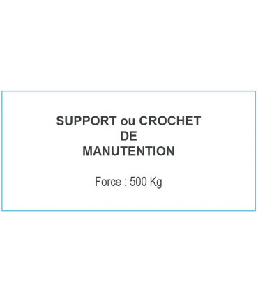 PLAQUE CROCHET MANUT. 500KG DIM: 140MM X 90 MM